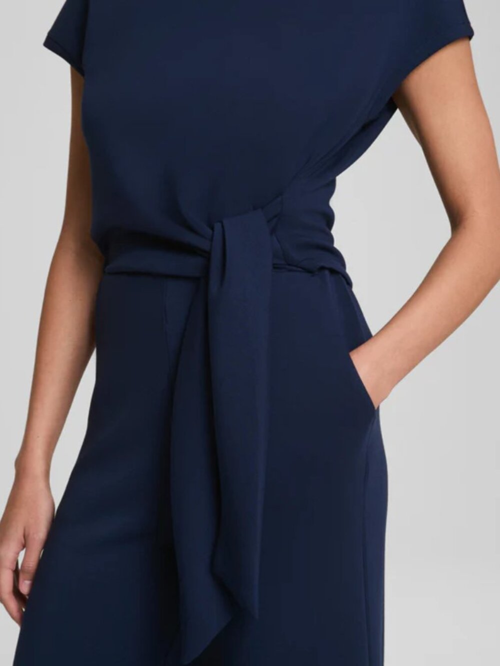 SPANX AirEssentials® Tie Waist Jumpsuit Timeless Navy LP - Picture 5 of 16